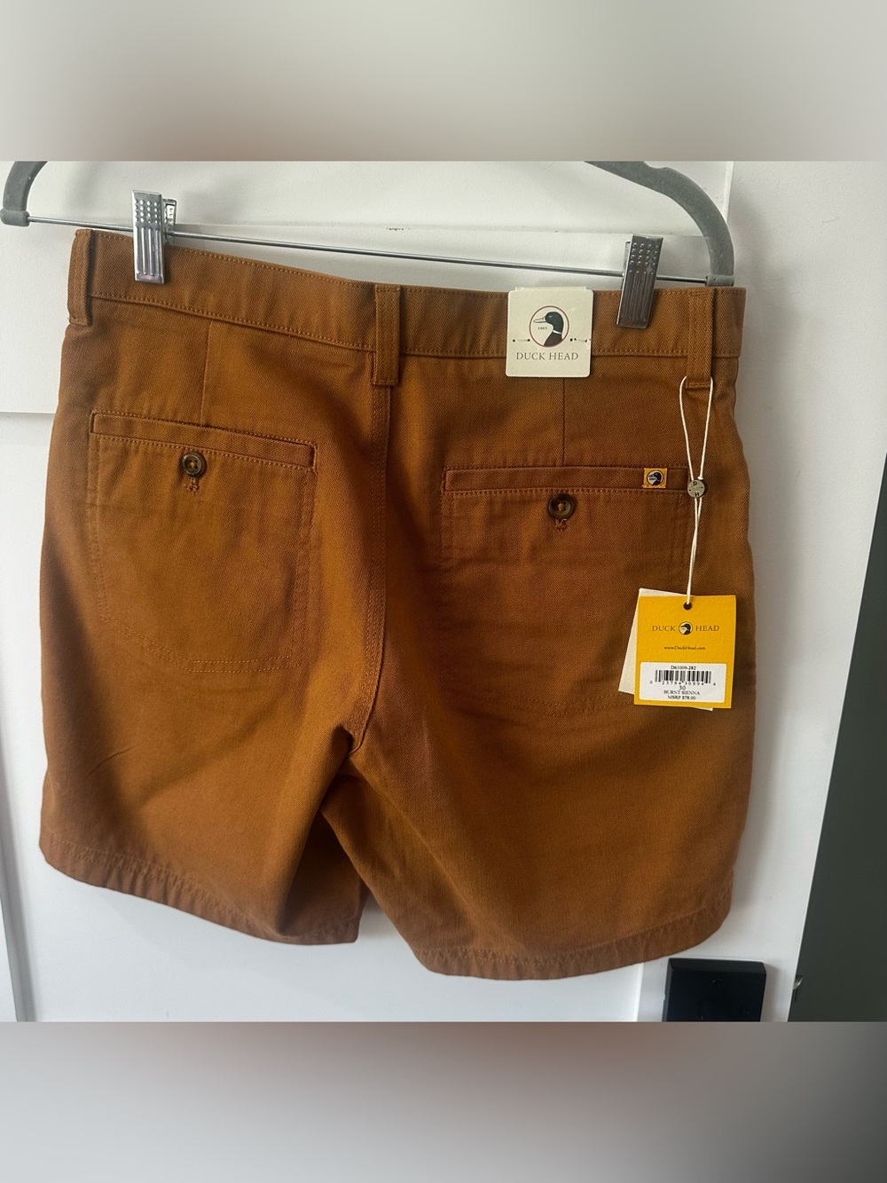 $78 New DUCK HEAD Cotton Blend CANVAS Camp Shorts Men's 30 SMALL S Sienna Brown